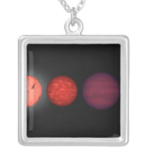 An artist's rendition comparing brown dwarfs silver plated necklace
