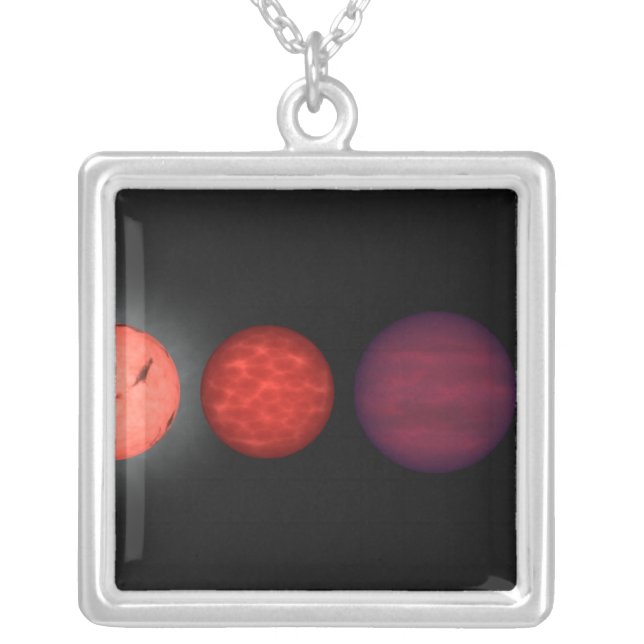 An artist's rendition comparing brown dwarfs silver plated necklace (Front)