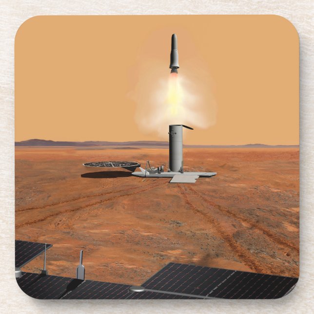An Ascent Vehicle Leaving Mars. 2 Beverage Coaster (Front)