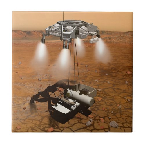 An Ascent Vehicle Leaving Mars Ceramic Tile