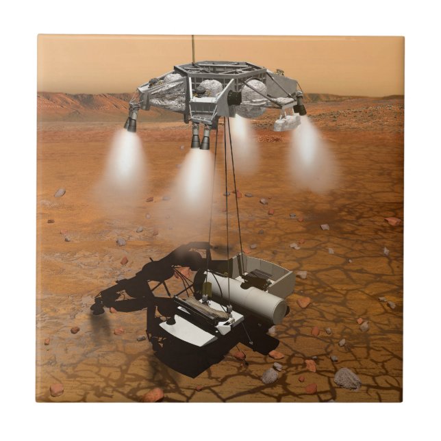 An Ascent Vehicle Leaving Mars. Ceramic Tile (Front)