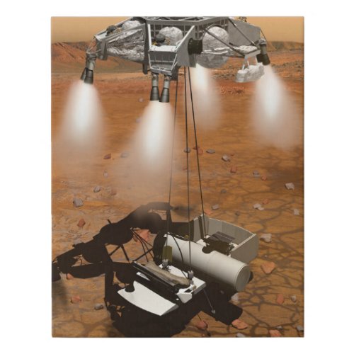 An Ascent Vehicle Leaving Mars Faux Canvas Print