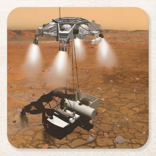 An Ascent Vehicle Leaving Mars Square Paper Coaster