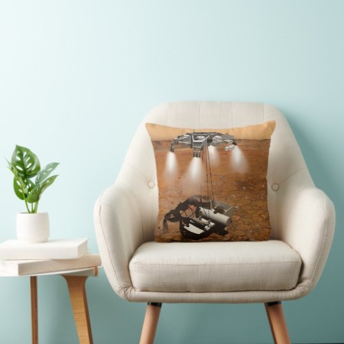 An Ascent Vehicle Leaving Mars Throw Pillow