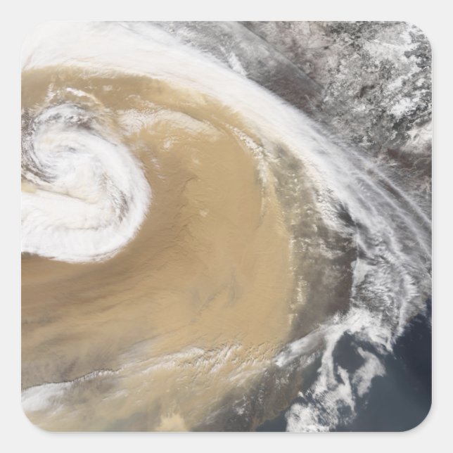 An Asian dust storm crosses the Pacific Square Sticker (Front)