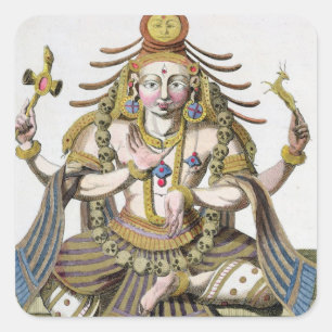 An aspect of Shiva, from 'Voyage aux Indes et a la Square Sticker