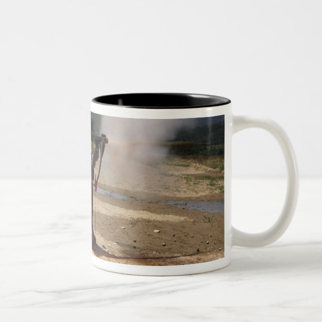 An assaultman fires a Rocket Propelled Grenade Two-Tone Coffee Mug (Right)