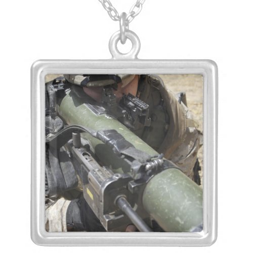 An assaultman silver plated necklace