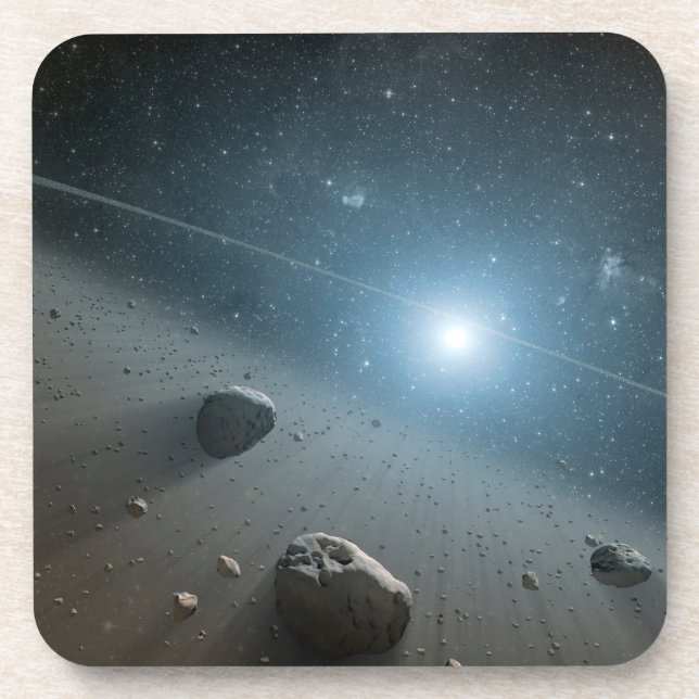 An Asteroid Belt Around The Bright Star Vega. Beverage Coaster (Front)