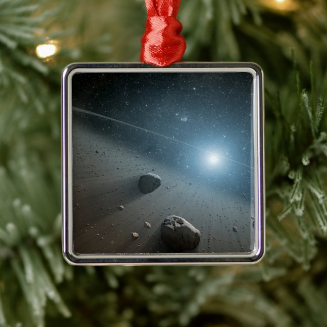 An Asteroid Belt Around The Bright Star Vega. Metal Ornament (Tree)