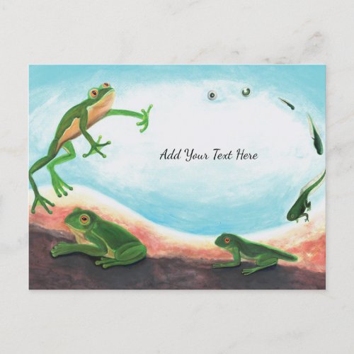  An astonishing life cycle of a frog Customizable Invitation Postcard
