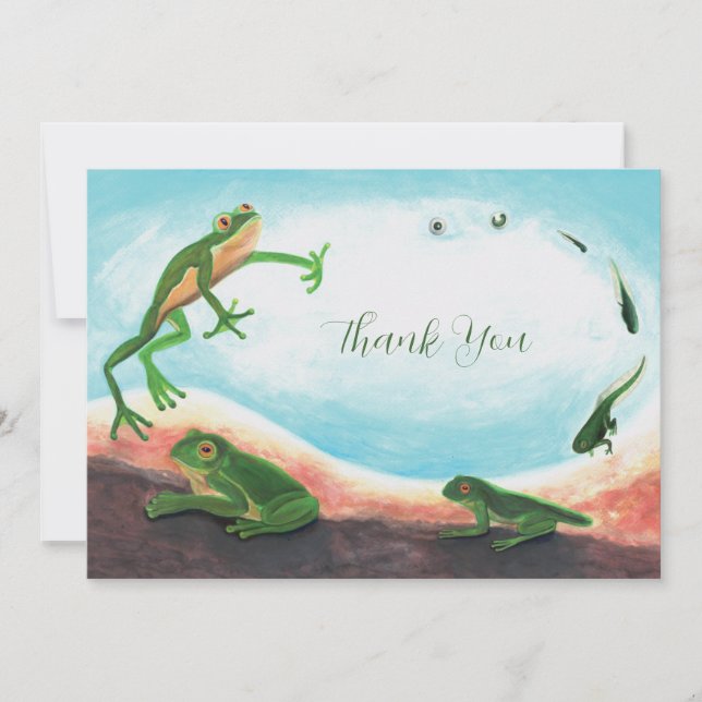  An astonishing life cycle of a frog  Thank You Card (Front)