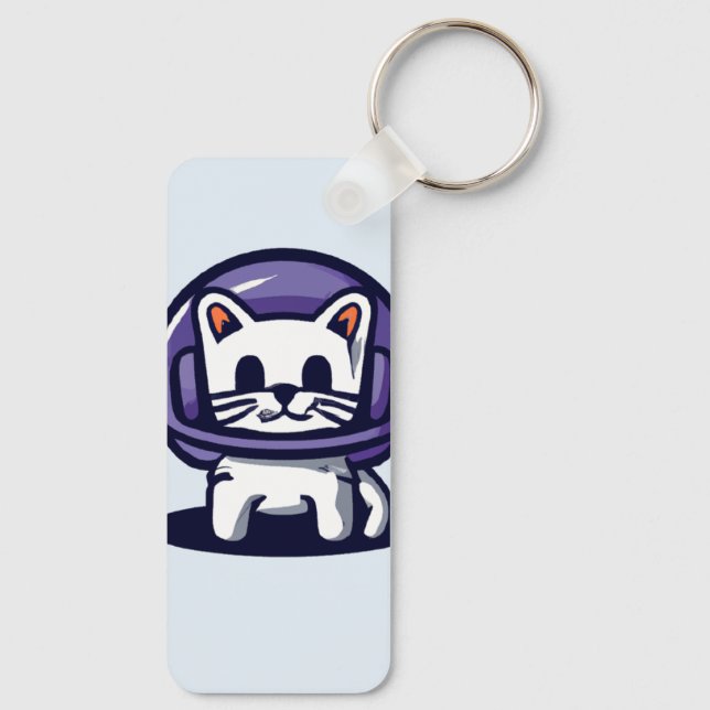 An Astronaut Cute Cat Keychain (Back)