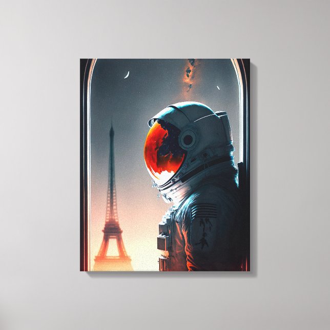 An astronaut in Paris  Canvas Print (Front)