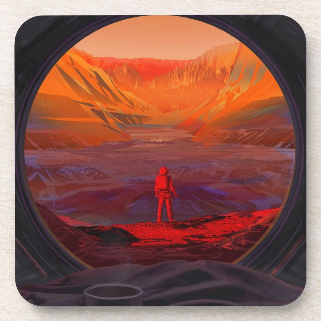 An Astronaut On Mars Beverage Coaster (Front)