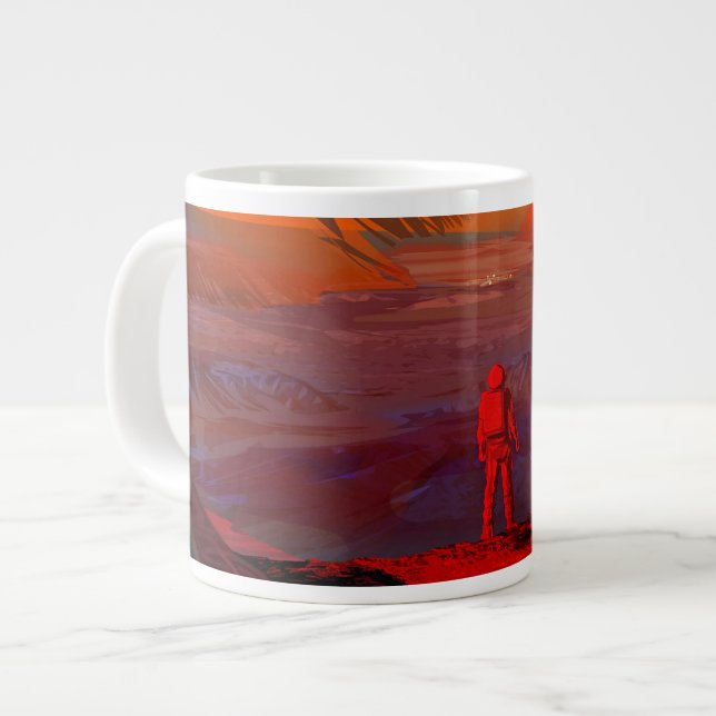 An Astronaut On Mars Giant Coffee Mug (Front Left)