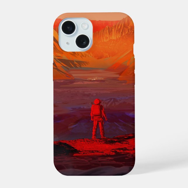 An Astronaut On Mars iPhone 15 Case (Back)