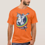 An Astronaut Riding A Uncorn Through A Rainbow T-shirt at Zazzle