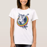 An Astronaut Riding A Uncorn Through A Rainbow T-shirt at Zazzle