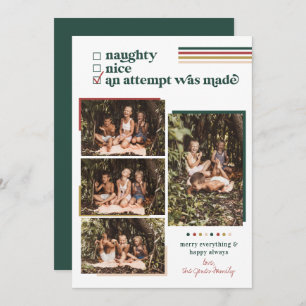 An Attempt Was Made   Modern Christmas Photo Card