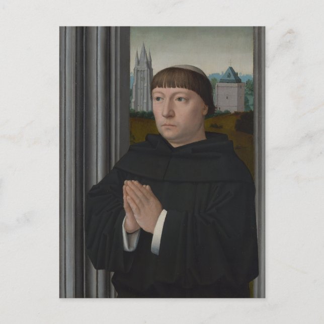 An Augustinian Friar Praying by Gerard David Postcard (Front)