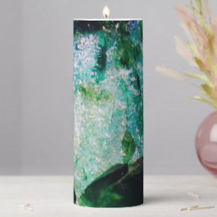 An Aura of Emeralds Pillar Candle