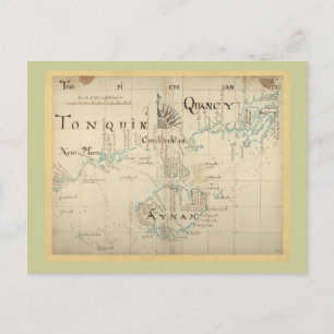 An Authentic 1690 Pirate Map Postcard