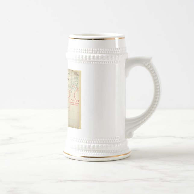 An Authentic 1690 Pirate Map (with embellishments) Beer Stein (Right)