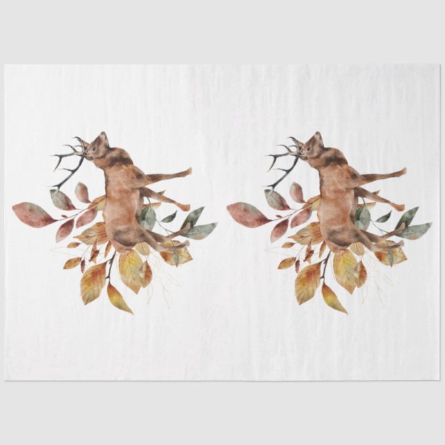 An Autumn Animal and Floral Series Design 30 Tissue Paper (Front)