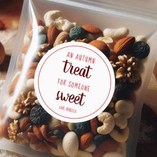 An Autumn Treat for Somone Sweet Thanksgiving Classic Round Sticker