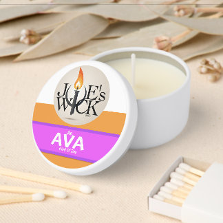 An Ava Kind Of Day Print with Joe's Wick Logo Mini Candle Favors