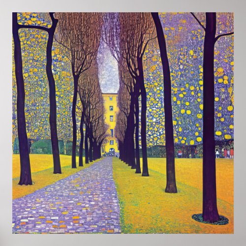 An Avenue in Autumn Park Poster