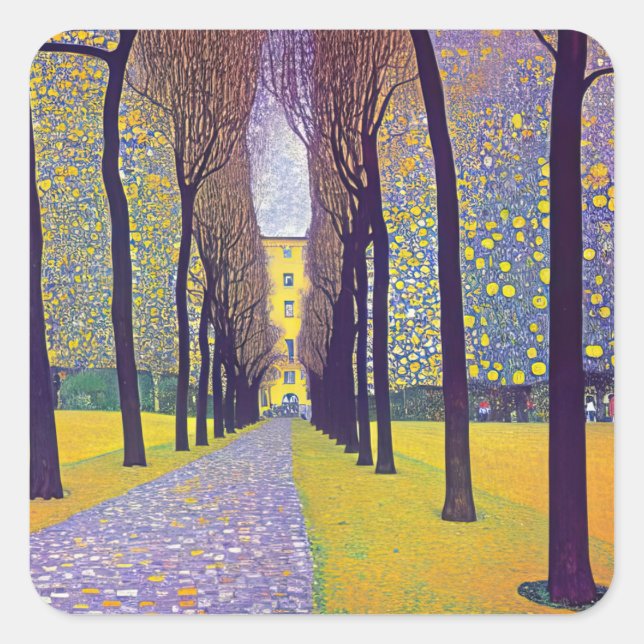 An Avenue in Autumn Park Sticker (Front)