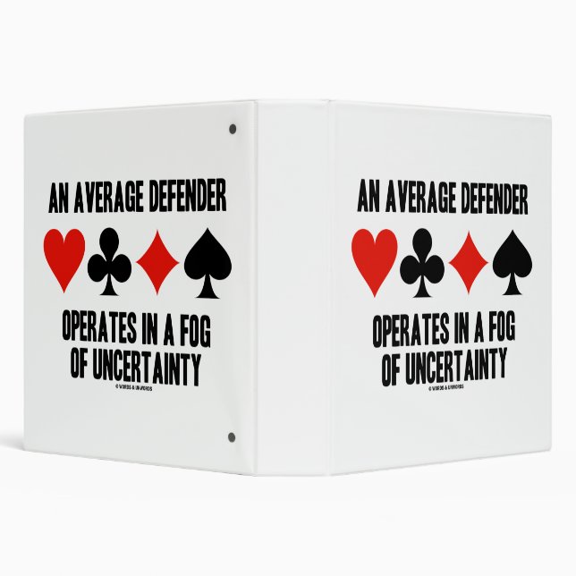An Average Defender Operates In Fog Of Uncertainty 3 Ring Binder (Background)