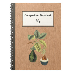 An Avocado on a Branch Personalized Composition Notebook