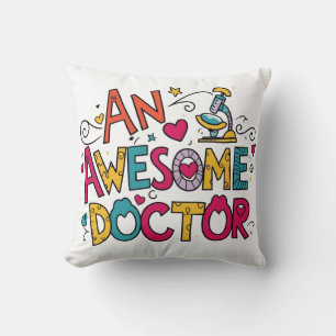 An awesome doctor throw pillow