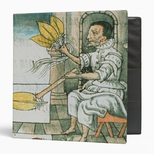 An Aztec feather artisan 3 Ring Binder (Front/Inside)