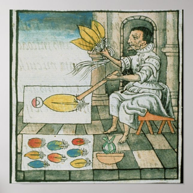 An Aztec feather artisan Poster (Front)