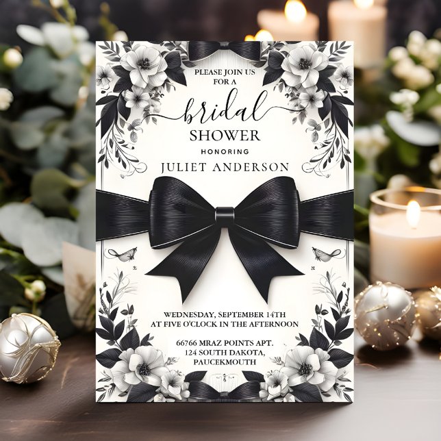 An Banners Bows Satin Ribbon Cutting Bridal Shower Invitation (Creator Uploaded)
