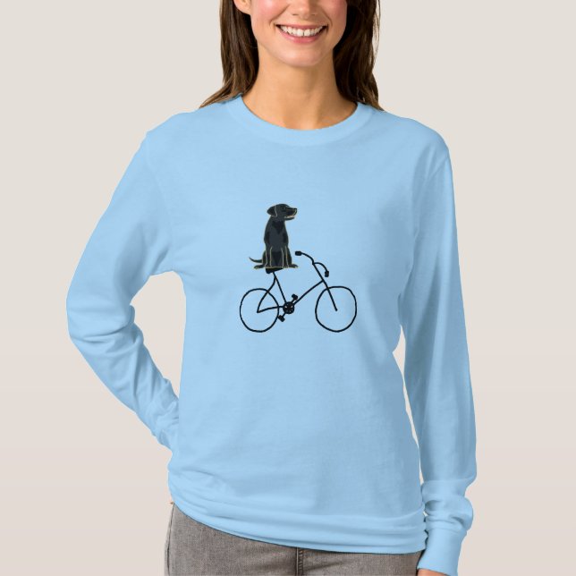 AN- Black Labrador Riding a Bicycle Shirt (Front)