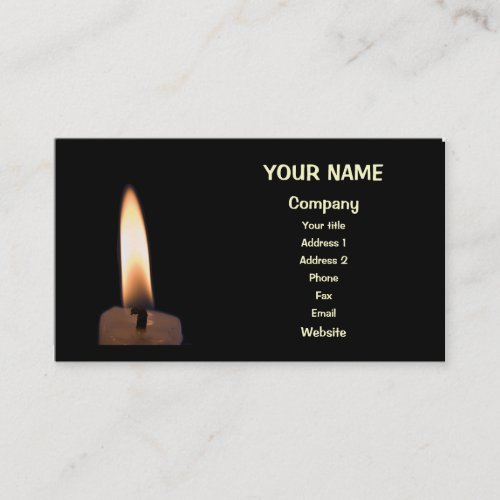 An burning candle business cards