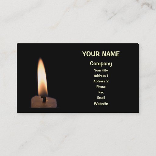 Customizable An burning candle business cards
