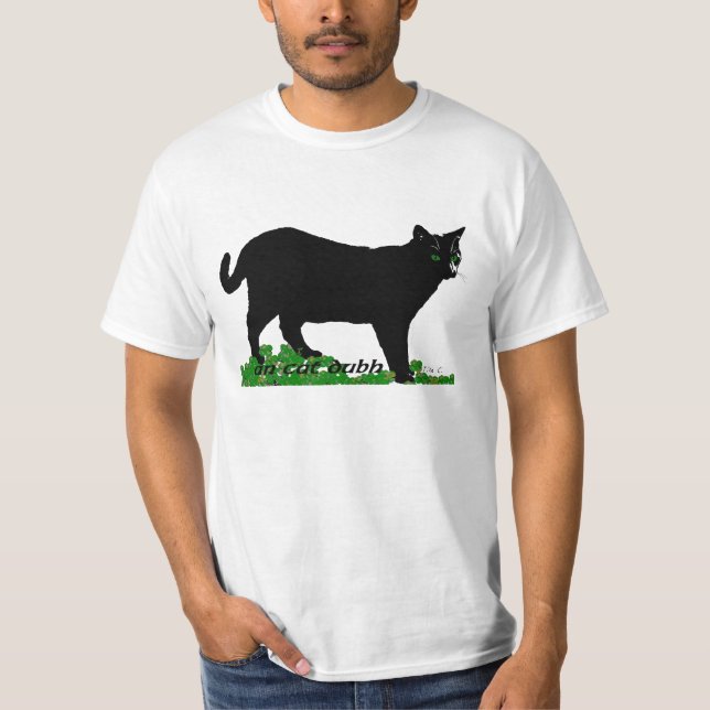 An Cat Dubh (The Black Cat) Irish T-Shirt (Front)