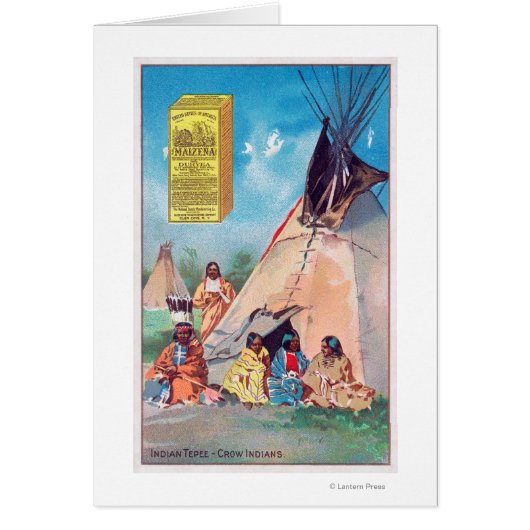 An Crow Indian Tepee, Maizena Product Ad Cards (Front)
