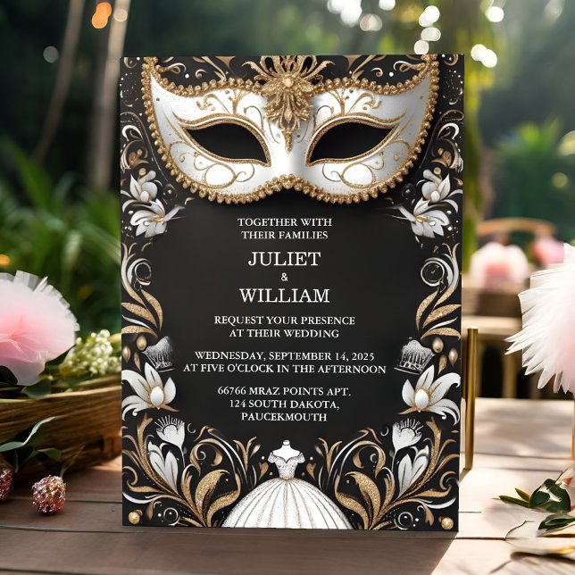 An Dress Code Prom Costume Masquerade Ball Wedding Invitation (Creator Uploaded)
