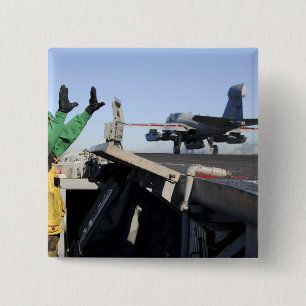 An EA-6B Prowler launches from the flight deck Button
