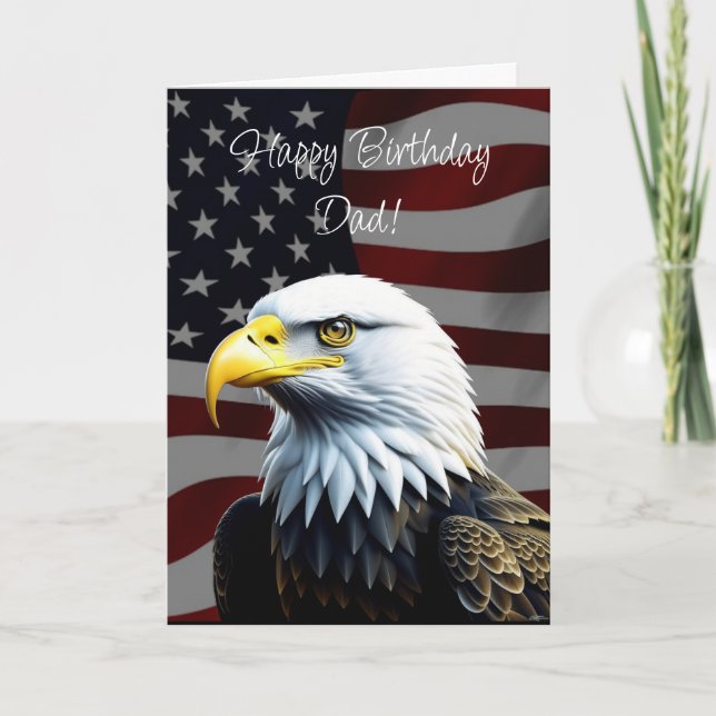 An Eagle and American Flag Dad's Birthday  Card (Front)