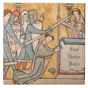 An Early Martyrdom of St. Thomas Becket in Art Ceramic Tile