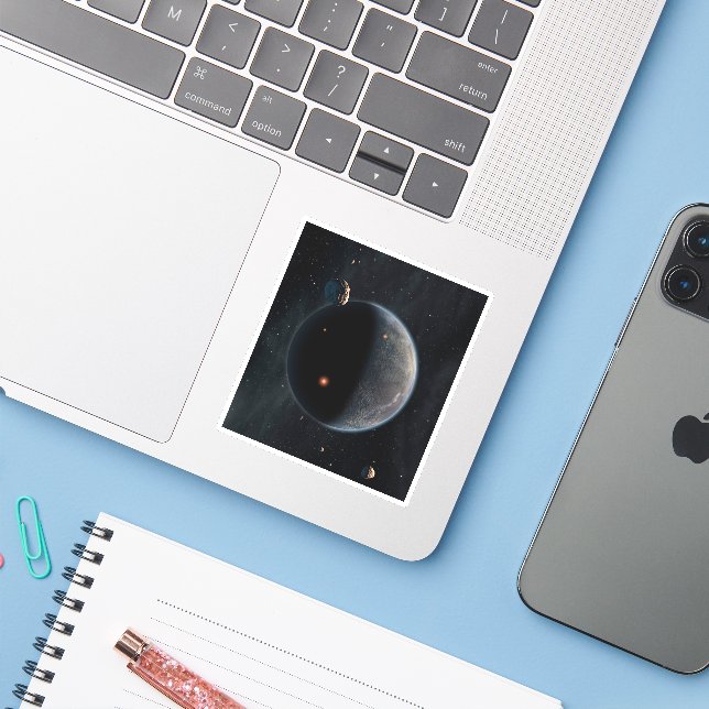 An Earth-Like Planet Rich In Carbon And Dry. Sticker (Laptop w/ iPhone)