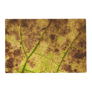 An Earthy Yellow and Brown Leaf Macro Image Placemat